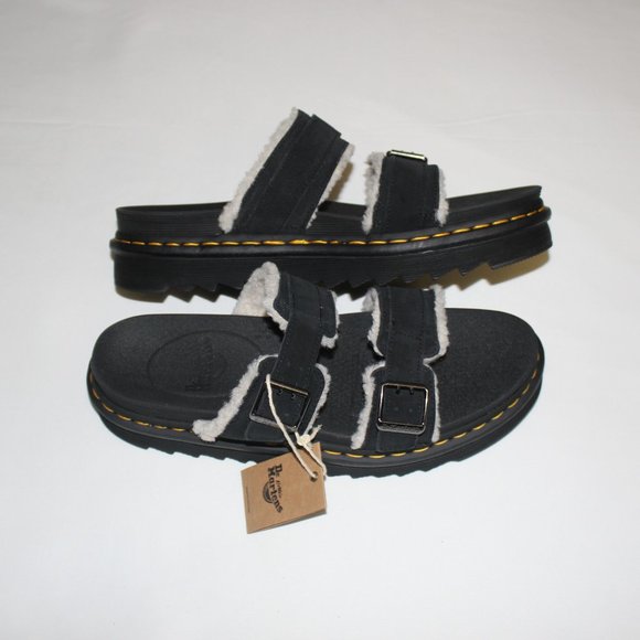 DR. MARTENS MYLES FAUX SHEARLING SUEDE SLIDE SANDAL main image 3